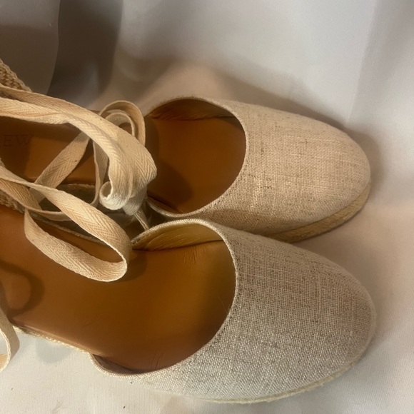 J. Crew Cream Espadrille Wedges with Ankle Ties - Picture 2 of 7